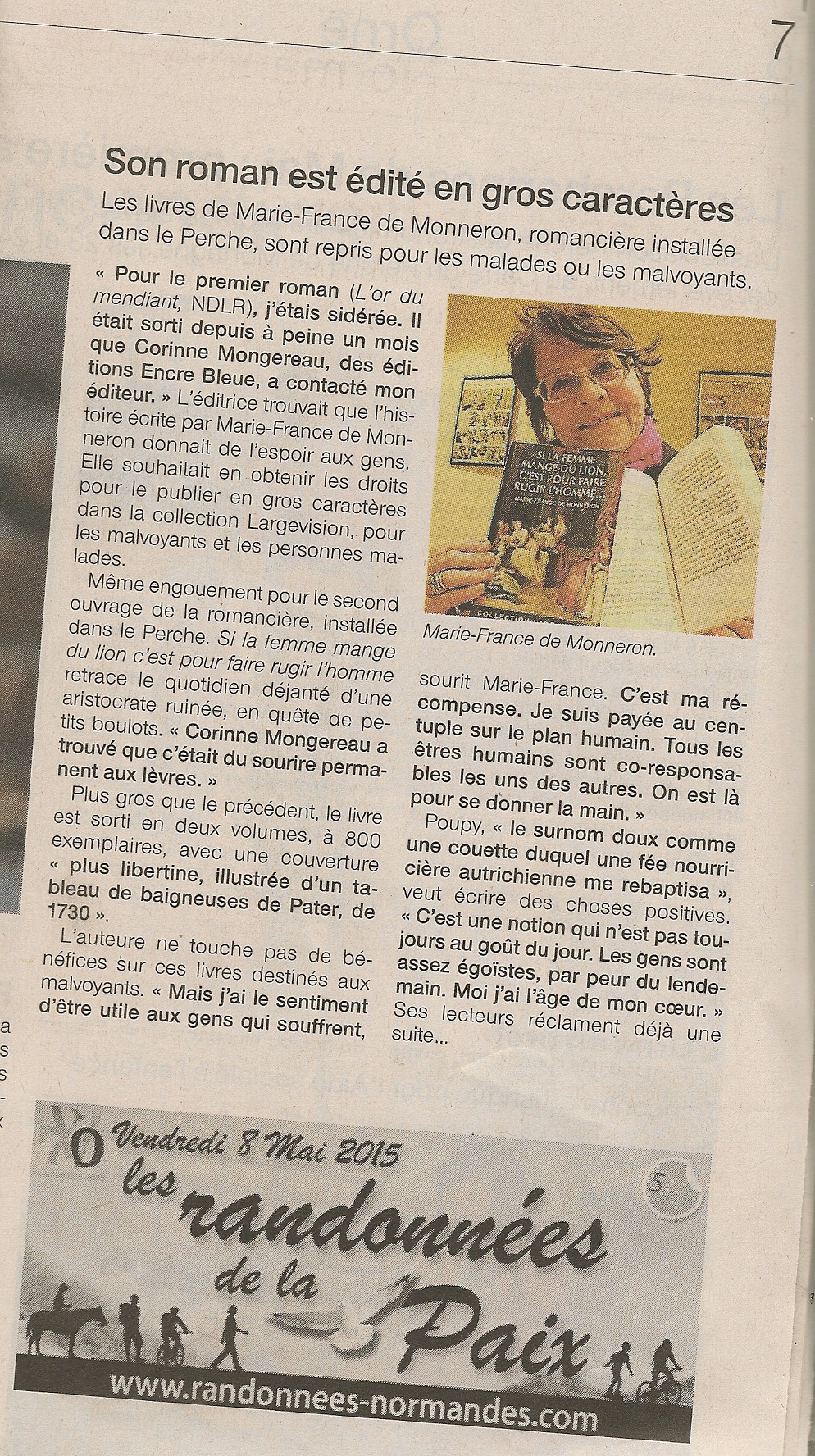 Article Ouest France du 24/04/2015